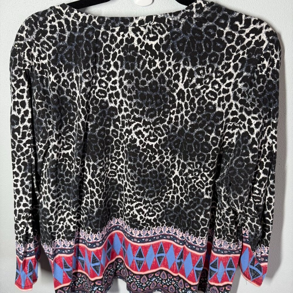 Rafaella Weekend Womens Knit Top 3X Animal Southwest Design Gold Embellishments - Picture 5 of 12
